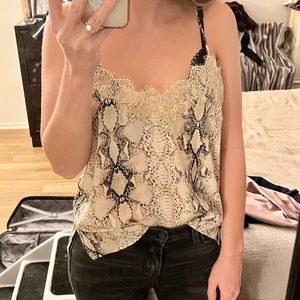 Snake print chiffon top